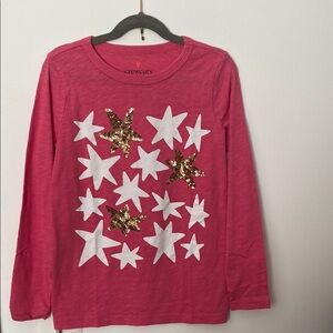 Crewcuts Pink Star Long Sleeve Kids Shirt